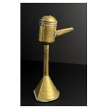 19th Century Flemish Brass Whale Oil Lamp