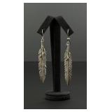 Navajo Sterling Silver Feather Earrings