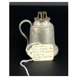 Pewter Bell Shape Whale Oil Finger Lamp