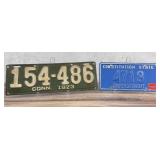 1923 and 1970s Connecticut License Plates
