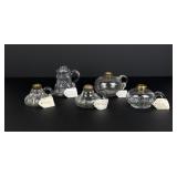 19th Century Kerosene Flint Glass Finger Lamps