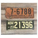 1949 and 1923 Montana License Plates