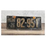 1926 Montana License Plate