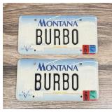 Burbo Montana Vanity License Plate Set