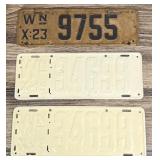 1923 and 1919 Washington License Plates