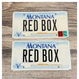 Red Box Montana Vanity License Plate Set