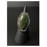 Old Pawn Navajo Sterling Chrysoprase Ring