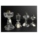 19th Century Pressed Glass Whale Oil Lamps