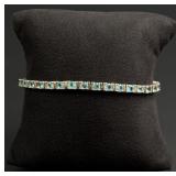 Sterling Silver Blue Topaz Tennis Bracelet