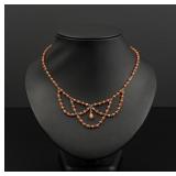 14k Gold Angelskin Coral Festoon Necklace
