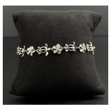 Hawaiian Sea Turtle Plumeria Sterling Bracelet