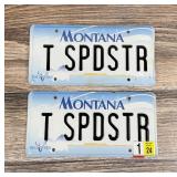 T Spdstr Montana Vanity License Plate Set