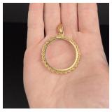14k Gold Krugerrand Coin Bezel Pendant