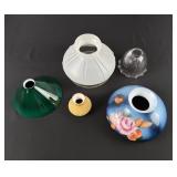 Cased Holophane and Kerosene Lamp Shades