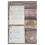 Ford Model T Billheads Checks and Ephemera
