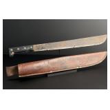 Machete with Leather Scabbard