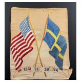 Spanish American War US Sweden Flag Needlepoint