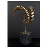 Mid Century Modern Curtis Jere Ram Horn Sculpture