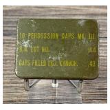 WW2 British Metal Tin for Percussion Caps