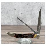 Camillus 31 Stag Horn Sword Brand 2 Blade Knife