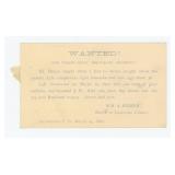 Ed Baker Deadwood Wanted Poster Postcard