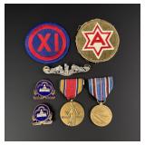 Collection of WW2 Medals and Patches