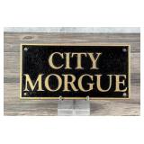 City Morgue Cast Iron Sign Plaque