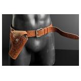 S.D. Myers Texas Tooled Leather Gun Belt