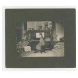 Young Girl at the Piano Cabinet Photo