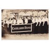 Excelsior Band Group Photo RPPC Postcard