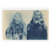 Alaskan Inuit Eskimo Cyanotype Postcard