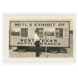 Motls Traveling Rattlesnake Exhibit RPPC Postcard