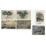 Living Flag Patriotic RPPC Postcards