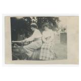 Women on Thor Motorcycle RPPC Postcard