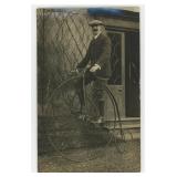 High Wheel Penny Farthing Bicycle RPPC Postcard