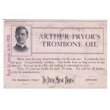 Arthur Pryors Trombone Oil Trade Card Postcard