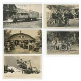 Group of Unique Transportation RPPC Postcards