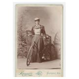 Hastings Nebraska Woman with Bicycle Cabinet Photo