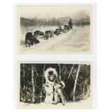Alaskan Eskimo Sled Dogs RPPC Postcards