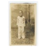 African American Little Black Boy RPPC Postcard