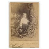 Chicago Boy with Tricycle Cabinet Photo