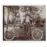 Victorian Woman with Tandem Bicycle Photo