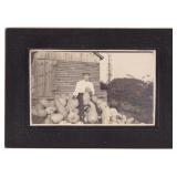 Boy Carving Squash Cabinet Card Photo