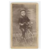 Boy on Tricycle CDV Photo