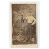 High Wheel Penny Farthing Bicycle CDV Photo