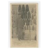 Skunk and Muskrat Trapper Trapping RPPC Postcard