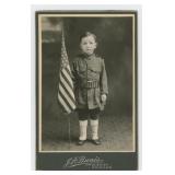 Patriotic Young Boy in Military Uniform Photo