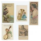 Victorian Music Instrument Advertising Trade Cards