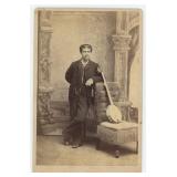 African American Black Banjo Player Cabinet Photo