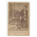 Man with Racing Greyhound Dog Cabinet Photo